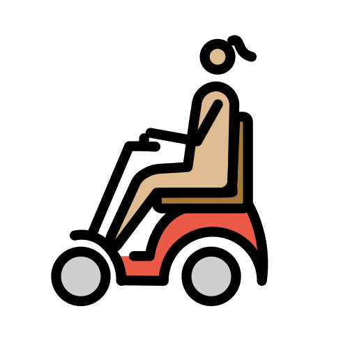 Mulher Em Cadeira De Rodas Motorizada: Pele Morena Clara para OpenMoji 16.0