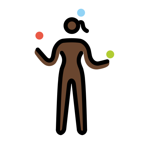 Mulher Malabarista: Pele Escura para OpenMoji 16.0