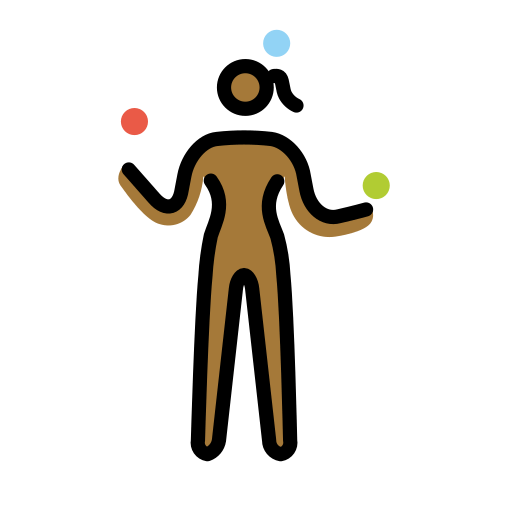 Mulher Malabarista: Pele Morena Escura para OpenMoji 16.0