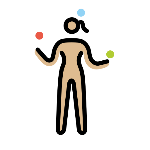 Жінка-жонглер: світлий тон шкіри для OpenMoji 16.0