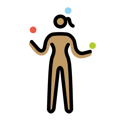 Mulher Malabarista: Pele Morena para OpenMoji 16.0