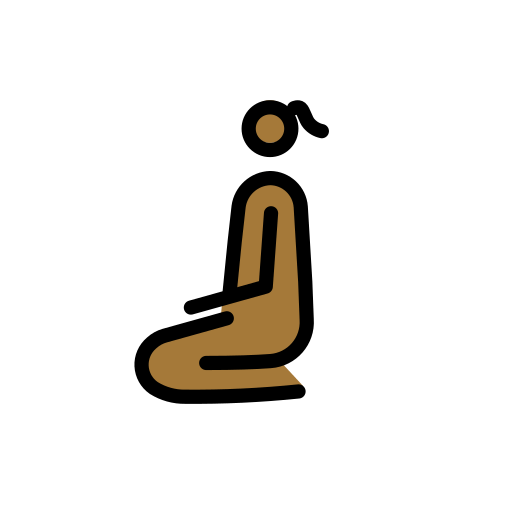 Mulher Ajoelhando: Pele Morena Escura para OpenMoji 16.0
