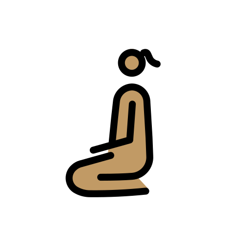 Mulher Ajoelhando: Pele Morena para OpenMoji 16.0
