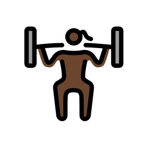 Жінка зі штангою: дуже темний тон шкіри для OpenMoji 16.0