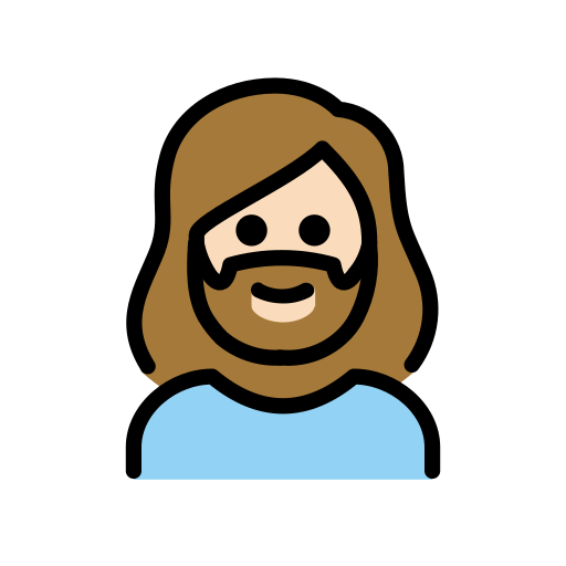 Mulher: Barba: Pele Clara para OpenMoji 16.0