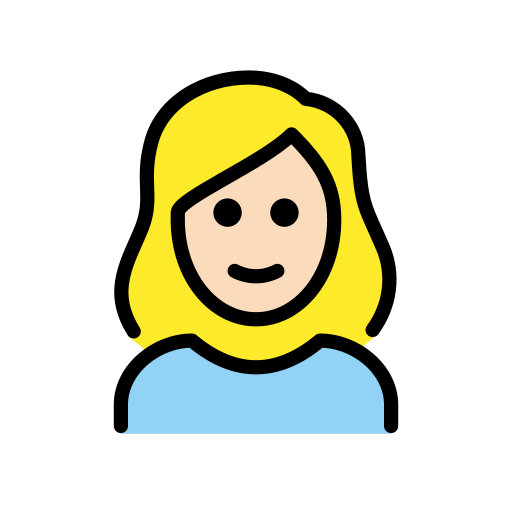 Mulher: Cabelo Loiro: Pele Clara para OpenMoji 16.0