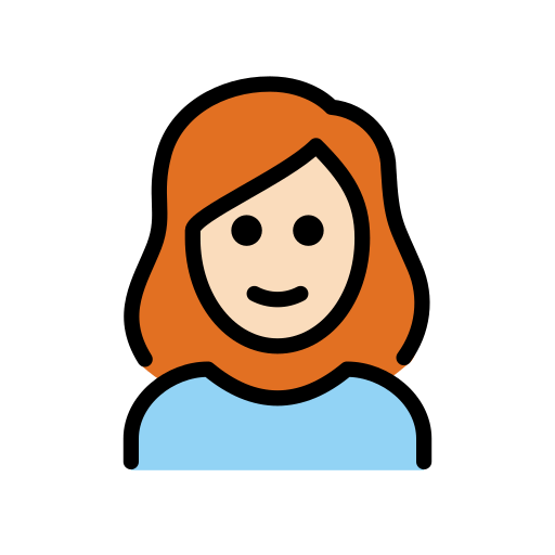 Mulher: Pele Clara, Cabelo Vermelho para OpenMoji 16.0