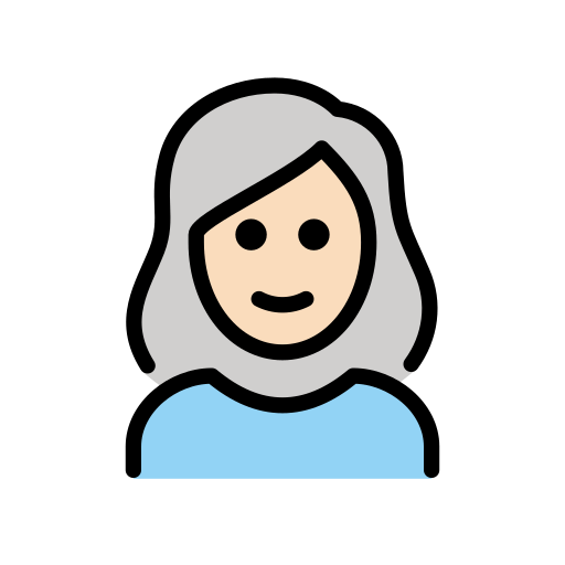 Mulher: Pele Clara, Cabelo Branco para OpenMoji 16.0