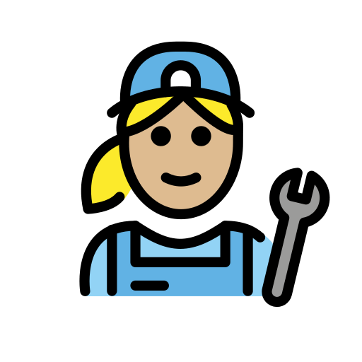 Mecânica: Pele Morena Clara para OpenMoji 16.0