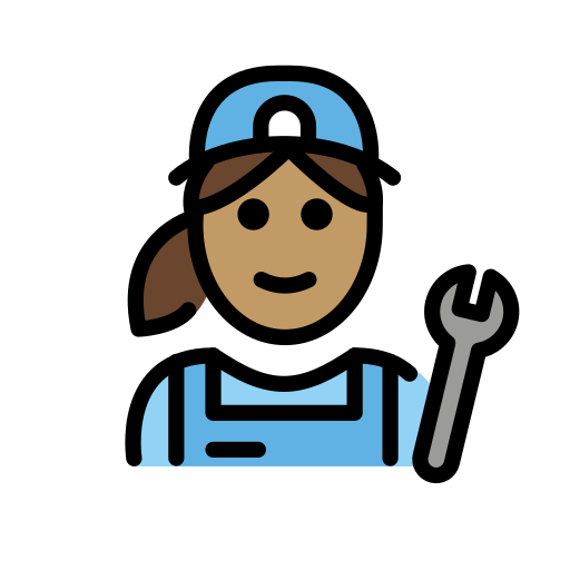 Женщина-механик: средний тон кожи для OpenMoji 16.0