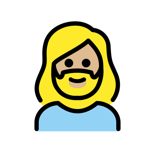 Woman: Medium-Light Skin Tone, Beard para OpenMoji 16.0