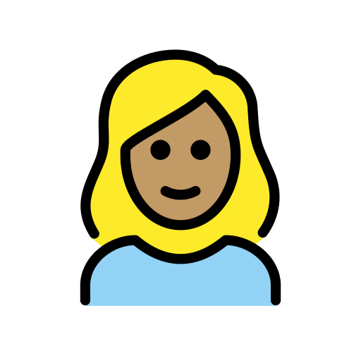 Mulher: Cabelo Loiro: Pele Morena para OpenMoji 16.0