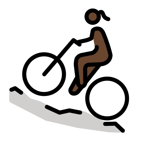 Mulher Fazendo Mountain Bike: Pele Escura para OpenMoji 16.0