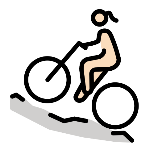 Mulher Fazendo Mountain Bike: Pele Clara para OpenMoji 16.0