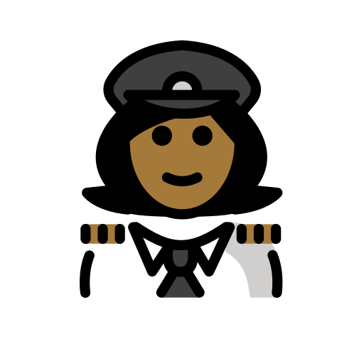 Piloto De Avião Mulher: Pele Morena Escura para OpenMoji 16.0