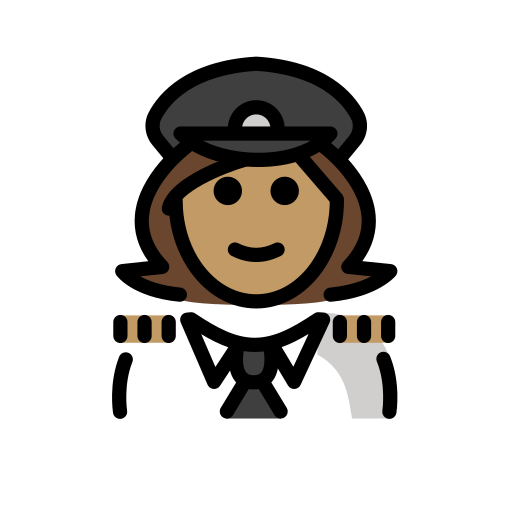 Piloto De Avião Mulher: Pele Morena para OpenMoji 16.0