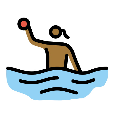 Mulher Jogando Polo Aquático: Pele Morena Escura para OpenMoji 16.0