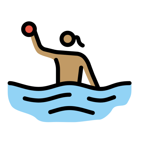 Mulher Jogando Polo Aquático: Pele Morena para OpenMoji 16.0