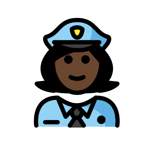 Policial Mulher: Pele Escura para OpenMoji 16.0