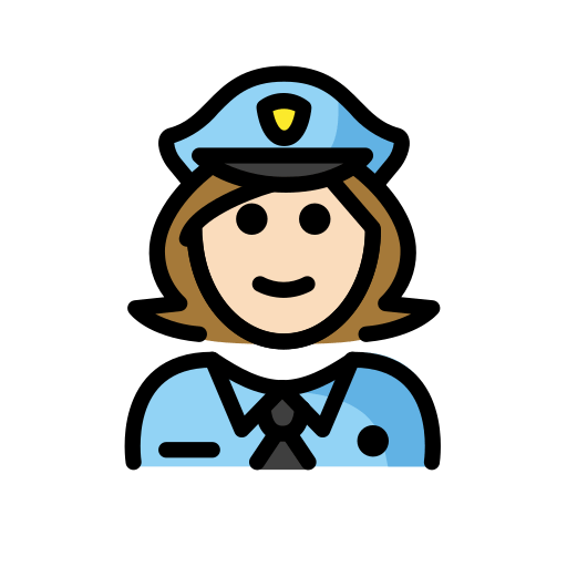 Policial Mulher: Pele Clara para OpenMoji 16.0