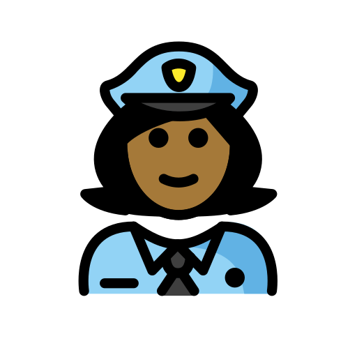 Policial Mulher: Pele Morena Escura para OpenMoji 16.0
