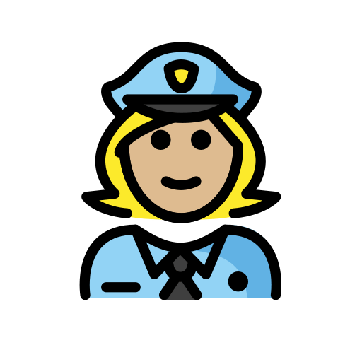 Policial Mulher: Pele Morena Clara para OpenMoji 16.0