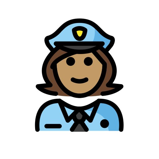 Policial Mulher: Pele Morena para OpenMoji 16.0