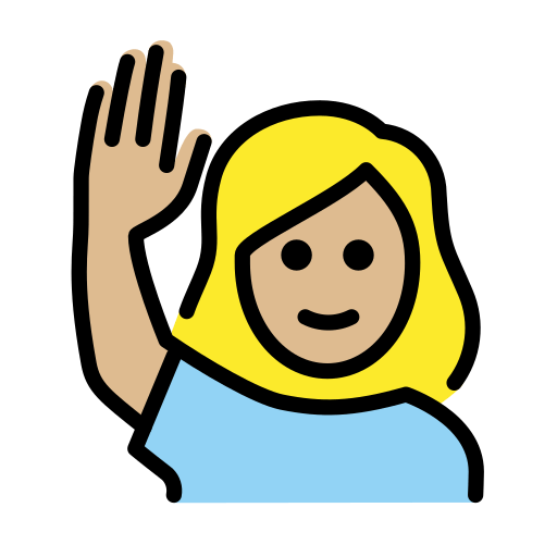 Mulher Levantando A Mão: Pele Morena Clara para OpenMoji 16.0