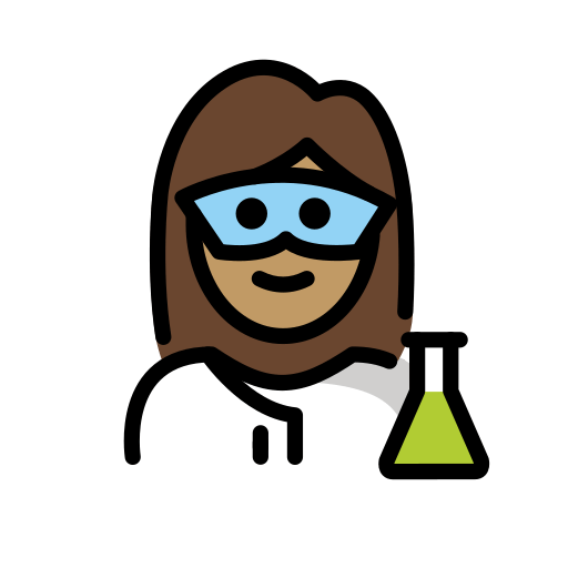 Cientista Mulher: Pele Morena para OpenMoji 16.0
