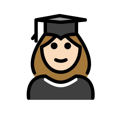 Студентка: дуже світлий тон шкіри для OpenMoji 16.0