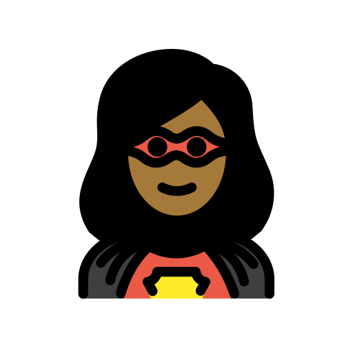 Super-Heroína: Pele Morena Escura para OpenMoji 16.0
