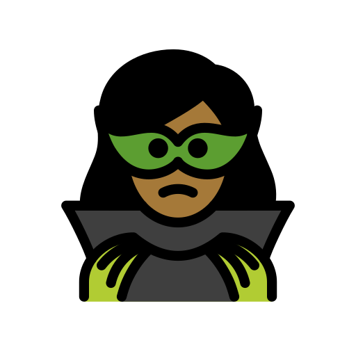 Жінка-суперлиходій: темний тон шкіри для OpenMoji 16.0