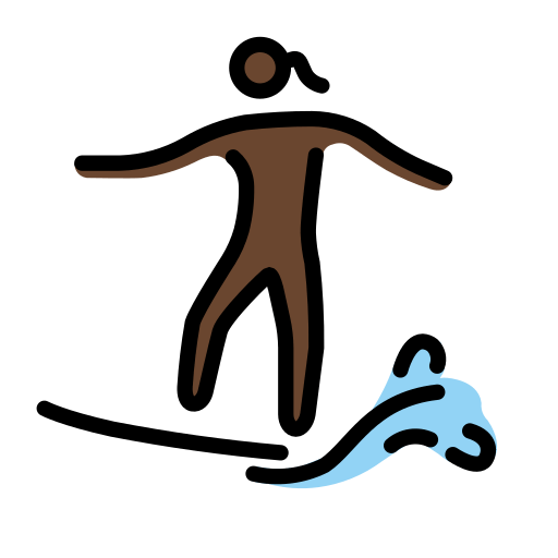 Mulher Surfista: Pele Escura para OpenMoji 16.0