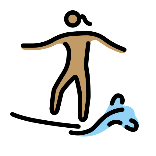 Mulher Surfista: Pele Morena para OpenMoji 16.0