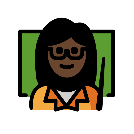 Professora: Pele Escura para OpenMoji 16.0