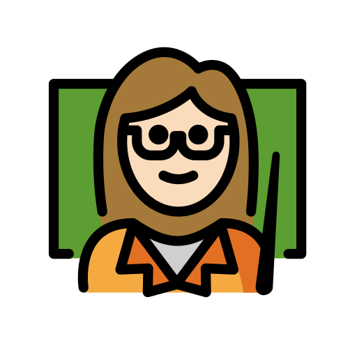 Вчителька: дуже світлий тон шкіри для OpenMoji 16.0