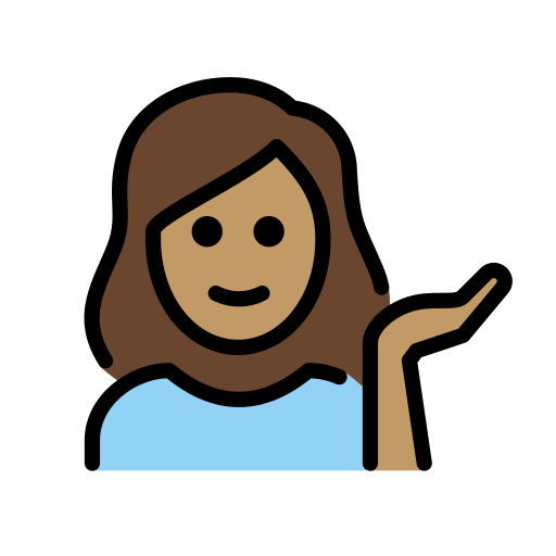 Жінка тягне руку: середній тон шкіри для OpenMoji 16.0