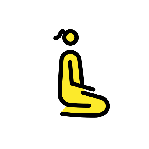 Mulher ajoelhada de frente para a direita para OpenMoji 16.0