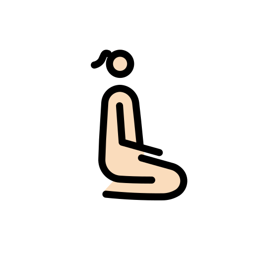 Mulher ajoelhada de frente para a direita: tom de pele claro para OpenMoji 16.0