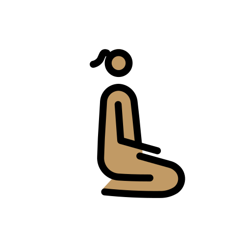 Mulher ajoelhada de frente para a direita: tom de pele médio para OpenMoji 16.0