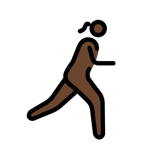 Mulher correndo de frente para a direita: tom de pele escuro para OpenMoji 16.0