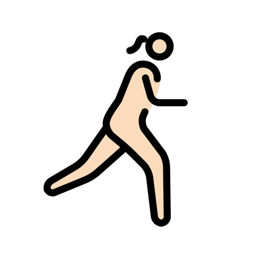 Mulher correndo de frente para a direita: tom de pele claro para OpenMoji 16.0
