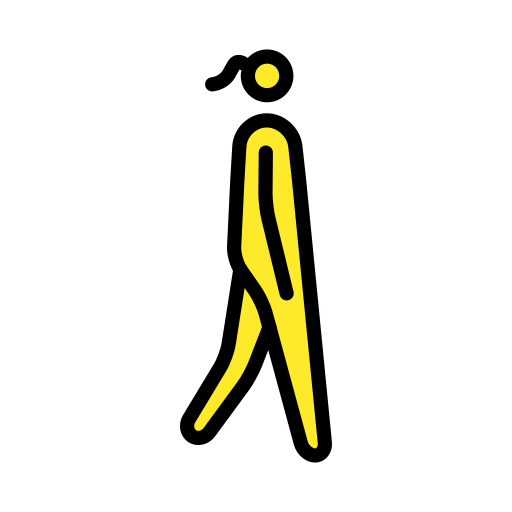 Mulher caminhando de frente para a direita para OpenMoji 16.0