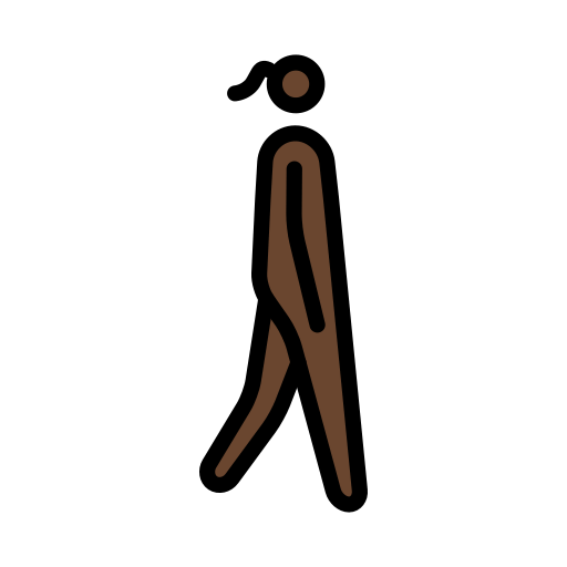 Mulher caminhando de frente para a direita: tom de pele escuro para OpenMoji 16.0