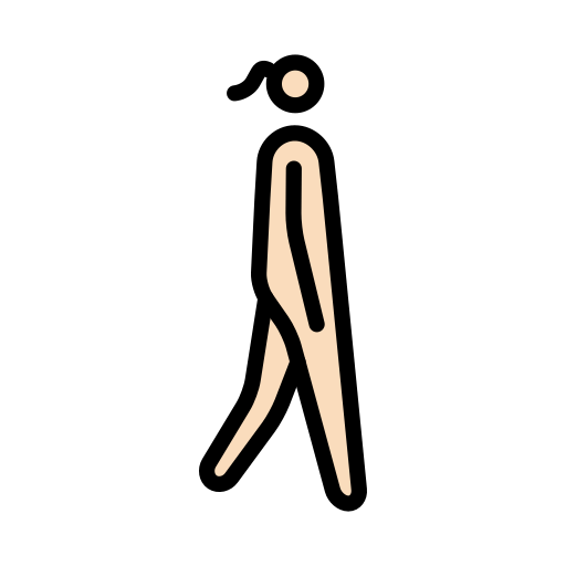 Жінка, що йде обличчям вправо: світлий тон шкіри для OpenMoji 16.0