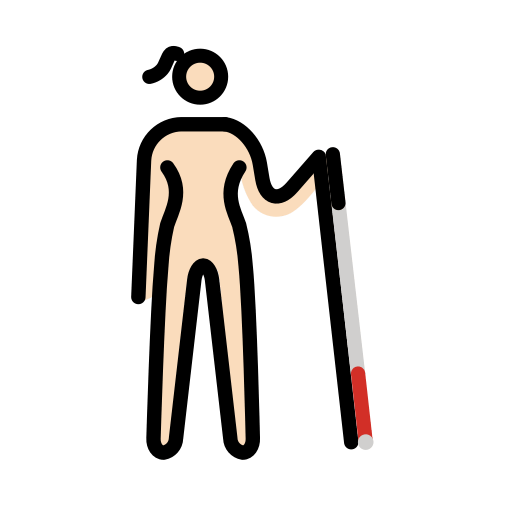 <div>Жінка з білою тростиною: світла шкіра, повернена вправо</div> для OpenMoji 16.0