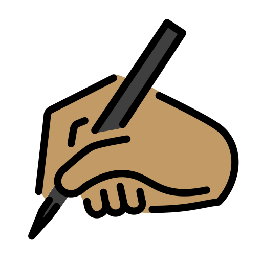 Escrevendo À Mão: Pele Morena para OpenMoji 16.0