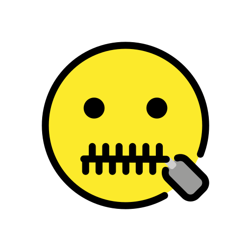 Ağzı fermuarlı yüz için OpenMoji 16.0