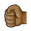 Poing À Gauche: Peau Moyennement Foncée Poing À Gauche: Peau Moyennement Foncée