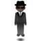 Personne En Costume En Lévitation: Peau Foncée Personne En Costume En Lévitation: Peau Foncée